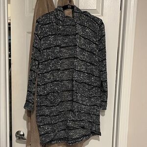 Chic navy and white  Hooded Cardigan